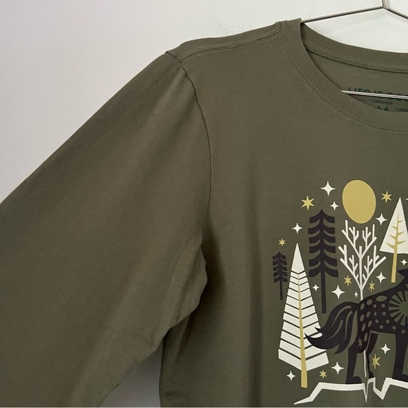 Life Is Good Long Sleeve Graphic "Wolf in the Forest" Crusher Tee Adventure Hike - Picture 5 of 10